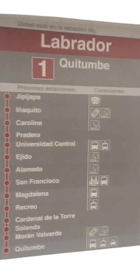 Paradas estacion El Labrador metro quito